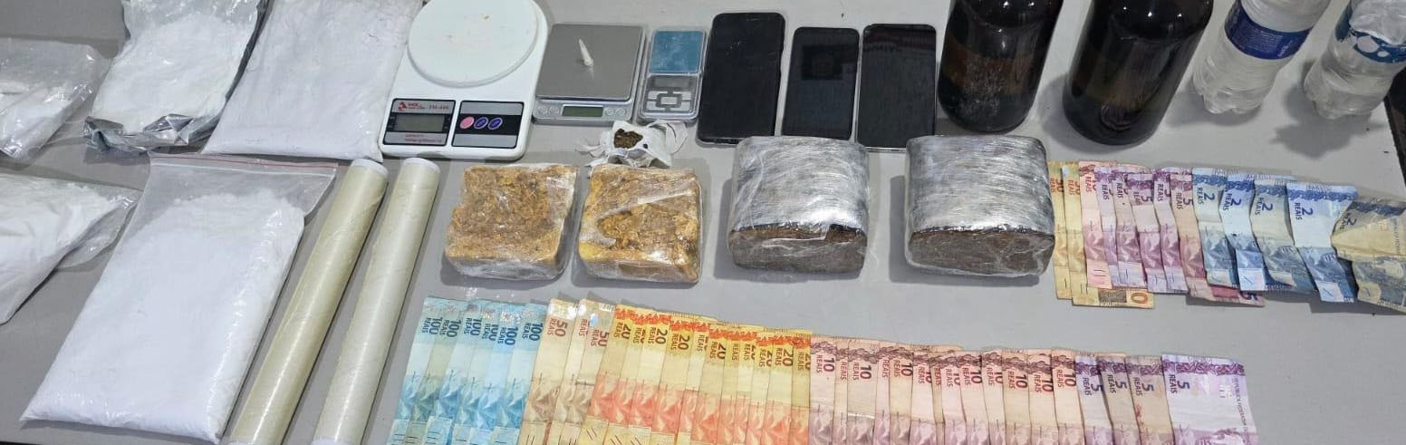 PM detém suspeitos na prática de tráfico e apreende mais de 2kg de drogas