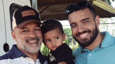 O avô Marcos Mariano, o filho Matheus Felipe Menezes e o neto, Davi Lucca