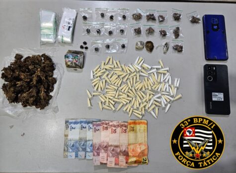 PM aborda suspeito e apreende drogas no conjunto Newton Sopa (Foto: O Diário de Barretos)