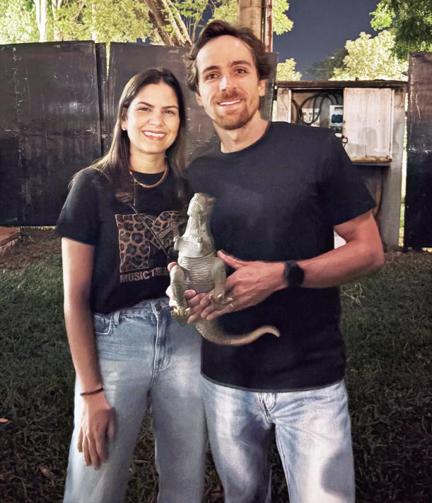 Pedro Muzeti e a esposa Ludmila Ximenes