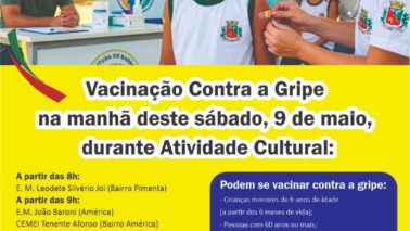 Sábado terá vacinação contra gripe nas escolas