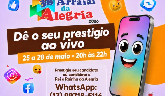 O Concurso Rei e Rainha da Alegria 2026 tem início nesta segunda-feira (25), às 20h, ao vivo pela Rádio O Diário Independente, em 93,5 FM.