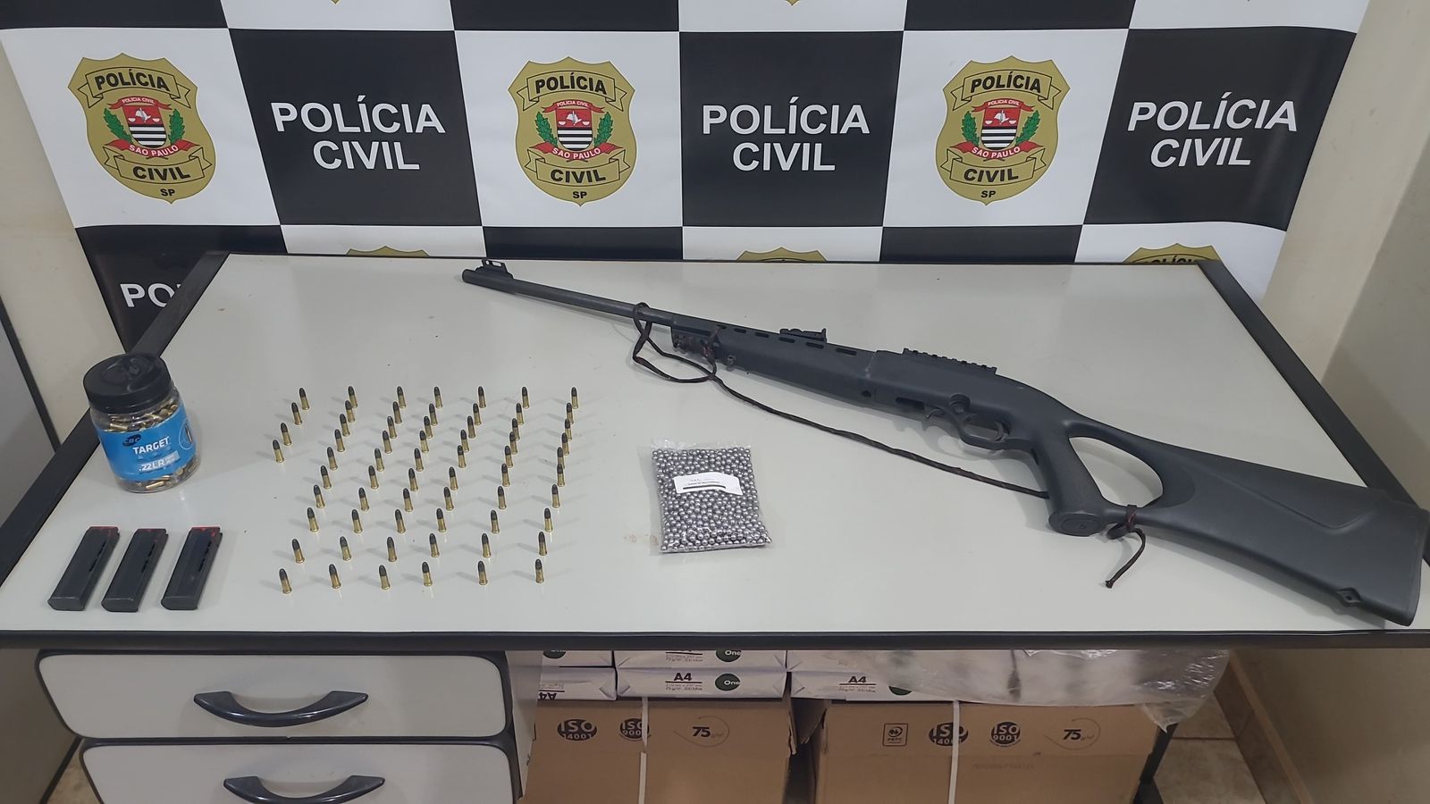 Polícia Civil cumpre mandado de busca e apreende arma e munições