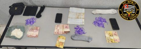 Polícia Militar prende três durante ação de combate ao tráfico (Foto: O Diário de Barretos)