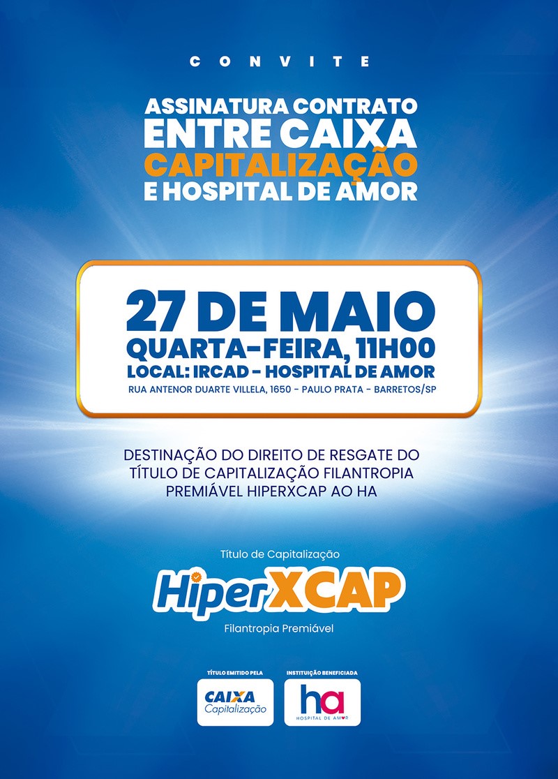 Hospital formaliza parceria filantrópica título de capitalização