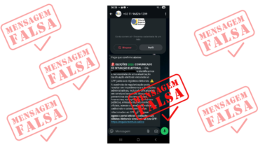 Falsa comunicação é enviada aos eleitores por aplicativos de mensagens