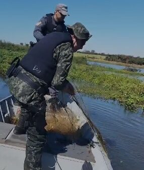 A Polícia Militar Ambiental, por meio do 2º Pelotão de Polícia Ambiental, confirmou que realizou a apreensão de redes durante a Operação Semana do Meio Ambiente, em Colômbia, na sexta-feira (6).