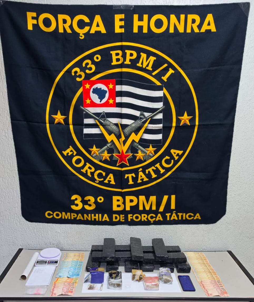 PM detém suspeito e apreende 11,8kg de drogas em Barretos