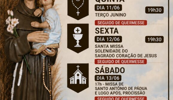 A Comunidade Santo Antônio de Pádua, do bairro Derby Club, pertencente à Paróquia do Bom Jesus, inicia hoje (11) a festa do padroeiro.