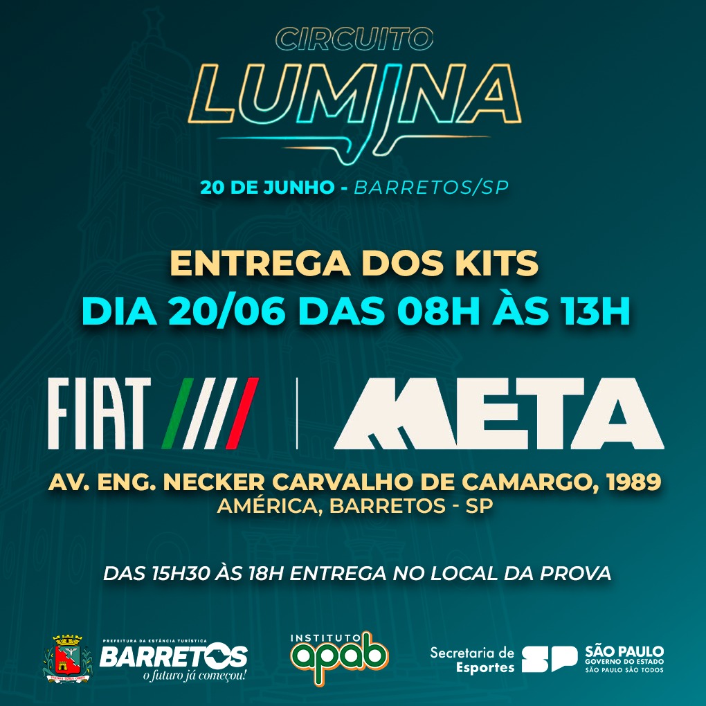 Circuito Lumina entrega kits para corrida e caminhada