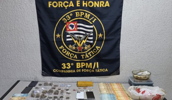 Polícia Militar prende três durante ação de combate ao tráfico (Foto: O Diário de Barretos)