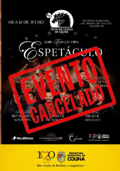 A Prefeitura de Colina anunciou o cancelamento da 47ª edição da Festa do Cavalo, que estava programada para ocorrer entre os dias 8 a 12 de julho deste ano.