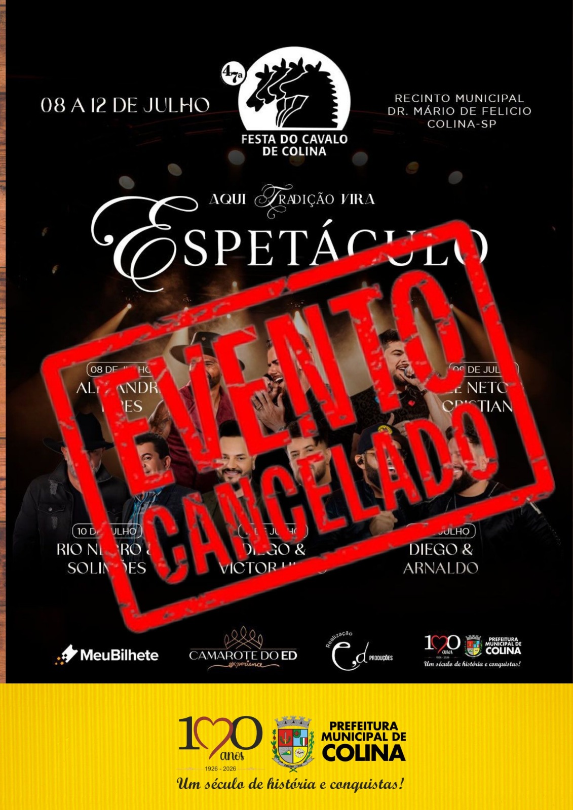 Prefeitura de Colina cancela 47ª Festa do Cavalo