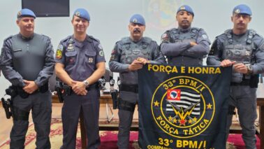 A equipe de Força Tática do 33º Batalhão de Polícia Militar do Interior (33º BPM/I) conquistou o primeiro lugar no Torneio de Táticas e Técnicas Policiais