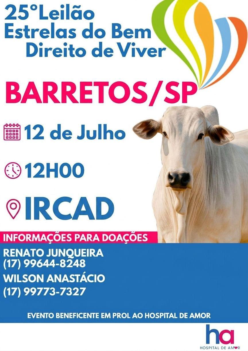 Sindicato Rural divulga leilão em prol do Hospital de Amor