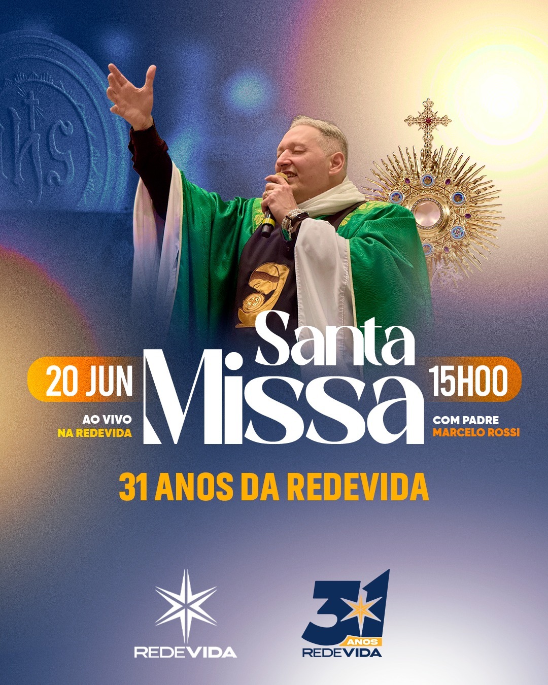 Padre Marcelo celebra missa nos 31 anos da Rede Vida