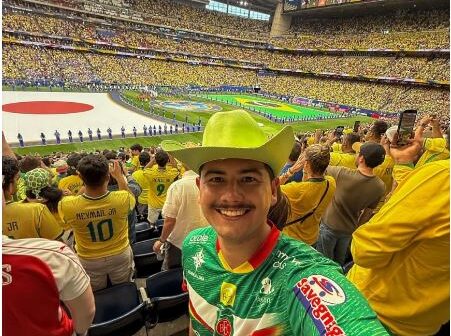 O jornalista barretense Kaike Nagai, que está trabalhando na cobertura da Copa do Mundo 2026 pela Betano, acompanhou a vitória do Brasil
