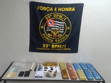 Polícia Militar detém suspeito e apreende mais de 9 kg de drogas (Foto: O Diário de Barretos)