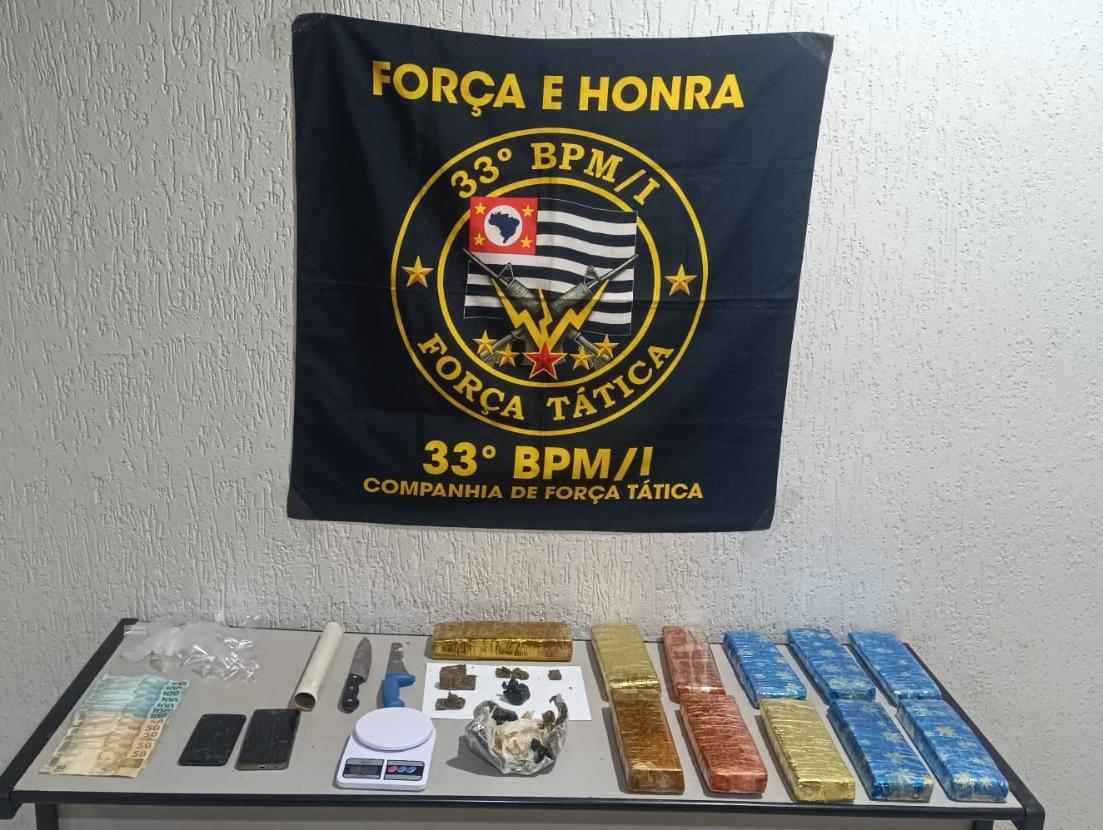 Polícia Militar detém suspeito e apreende mais de 9 kg de drogas