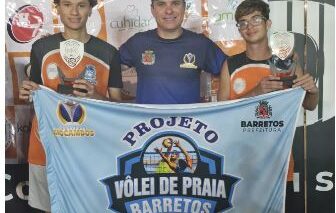 A dupla barretense formada pelos atletas Marquinhos e Daniel conquistou o 3º lugar na categoria Sub-17 do Circuito da AEA de Vôlei de Praia