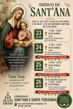 A Comunidade Sant’Ana e Santa Terezinha, localizada na Rua João Machado de Barros, nº 779, pertencente à Paróquia Santo Antônio de Pádua