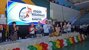 O Ginásio Rochão sediou, no sábado (18), a cerimônia oficial de abertura da 68ª edição dos Jogos Regionais, que reúne 3 mil atletas entre os dias 16 e 26 de julho.
