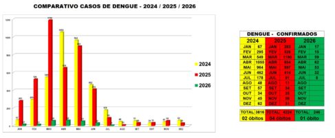 Boletim fecha semana com 1ª morte por dengue 