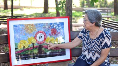 Vera Suzuki é a autora do quadro que inspira o cartaz oficial da Festa (Foto: Eduardo Trindade)
