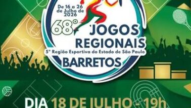 A Secretaria Municipal de Esportes e Lazer da Prefeitura da Estância Turística de Barretos informou, na tarde desta quarta-feira (8), que a 68ª edição dos Jogos Regionais da 5ª Região Esportiva do Estado de São Paulo foi adiada.