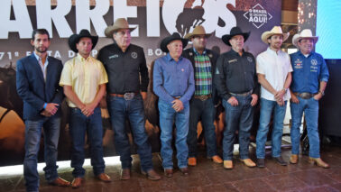 Participantes da coletiva sobre o rodeio da Festa do Peão de Barretos
