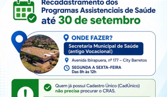 Informações foram divulgadas pela secretaria de Saúde