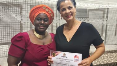 A jornalista Sandra Moreno, representando o GMB