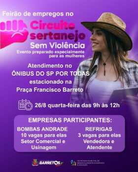 Feirão oferece vagas de emprego com ônibus de serviços na Praça