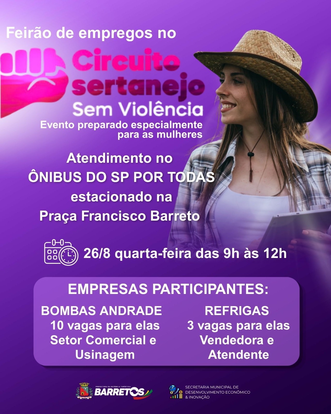 Feirão oferece vagas de emprego com ônibus de serviços na Praça
