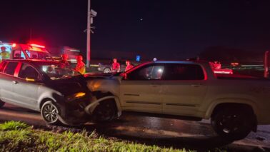 Acidente em alça de acesso da Faria Lima com vicinal Luiz Carlos Arutin (Foto: O Diário de Barretos)