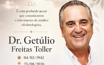 A medicina barretense está de luto com o falecimento do médico oftalmologista, dr. Getúlio Freitas Toller, aos 84 anos.