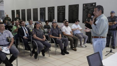Diretror Hussein representou Os Independentes na reunião no Batalhão da Polícia Militar (Foto: Tininho Junior)