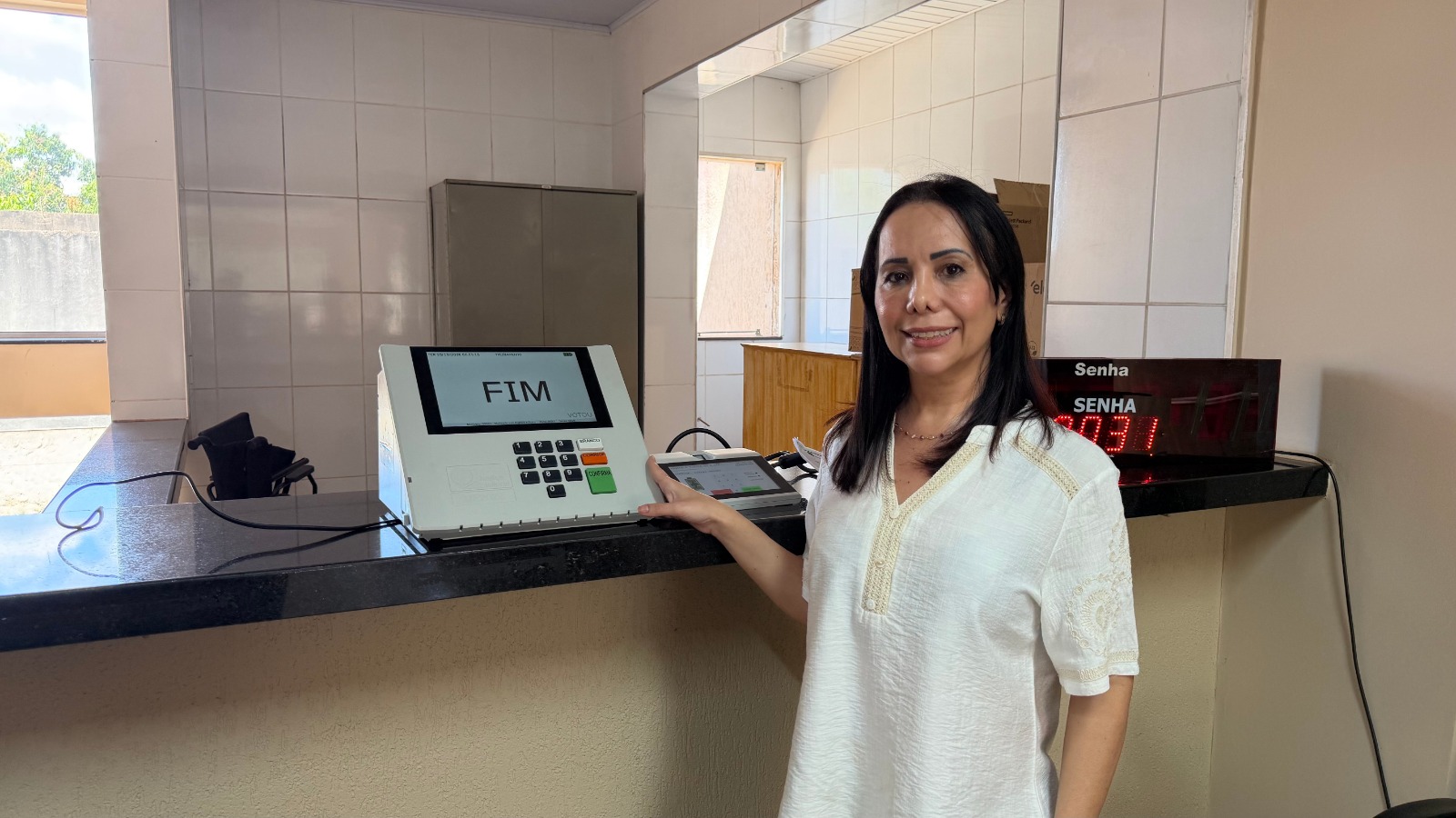 Urna eletrônica disponível para treinamento de eleitores 