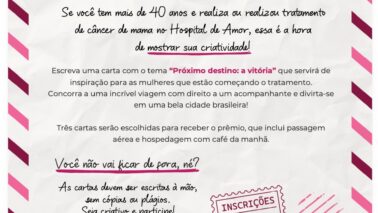 Concurso de cartas recebe inscrições até 19 de setembro