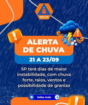 Defesa Civil renova alerta para chuvas e inclui Barretos