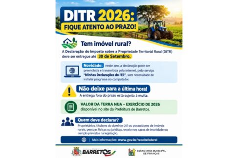 Donos de propriedades rurais tem hoje para declarar ITR