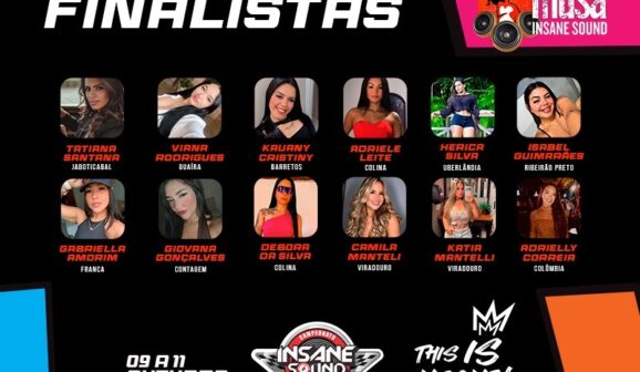 O Concurso Musa Insane Sound 2026 já tem suas 12 finalistas. As candidatas selecionadas disputarão a grande final no próximo sábado (10), às 19h, durante a programação do 11º Insane Sound Barretos