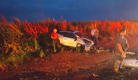 Colisão entre carro e canavieiro deixa cinco feridos em vicinal (Foto: O Diário de Barretos)