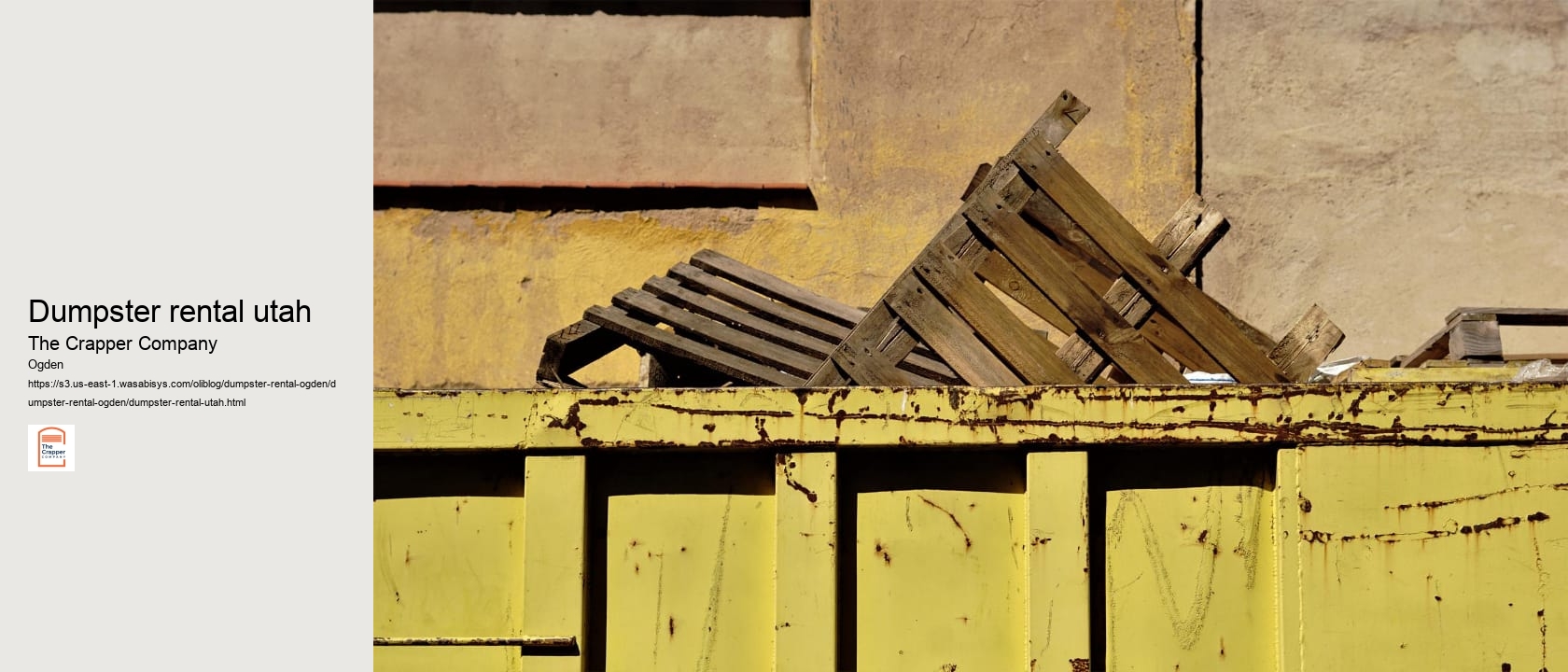 dumpster rental utah