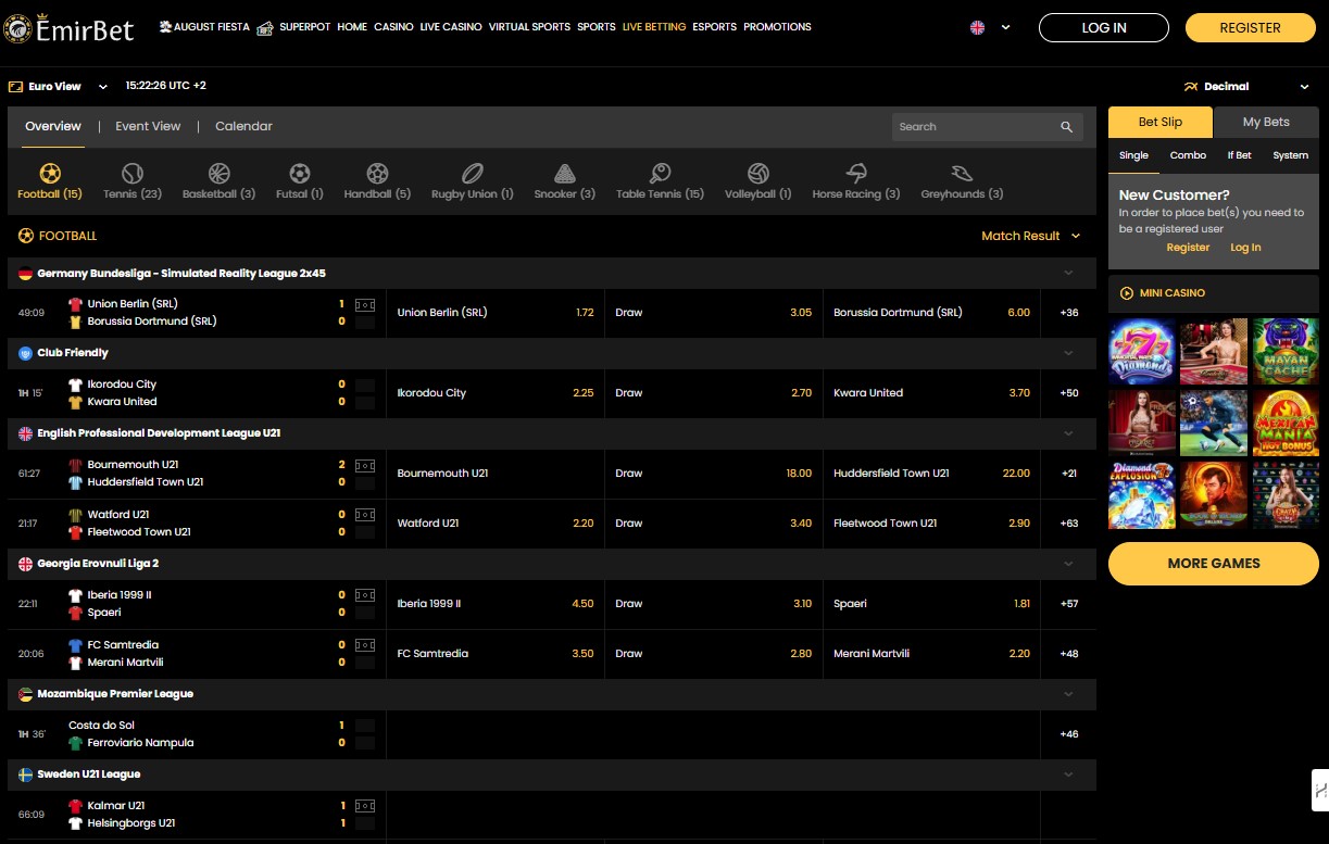 Emirbet Live betting JP