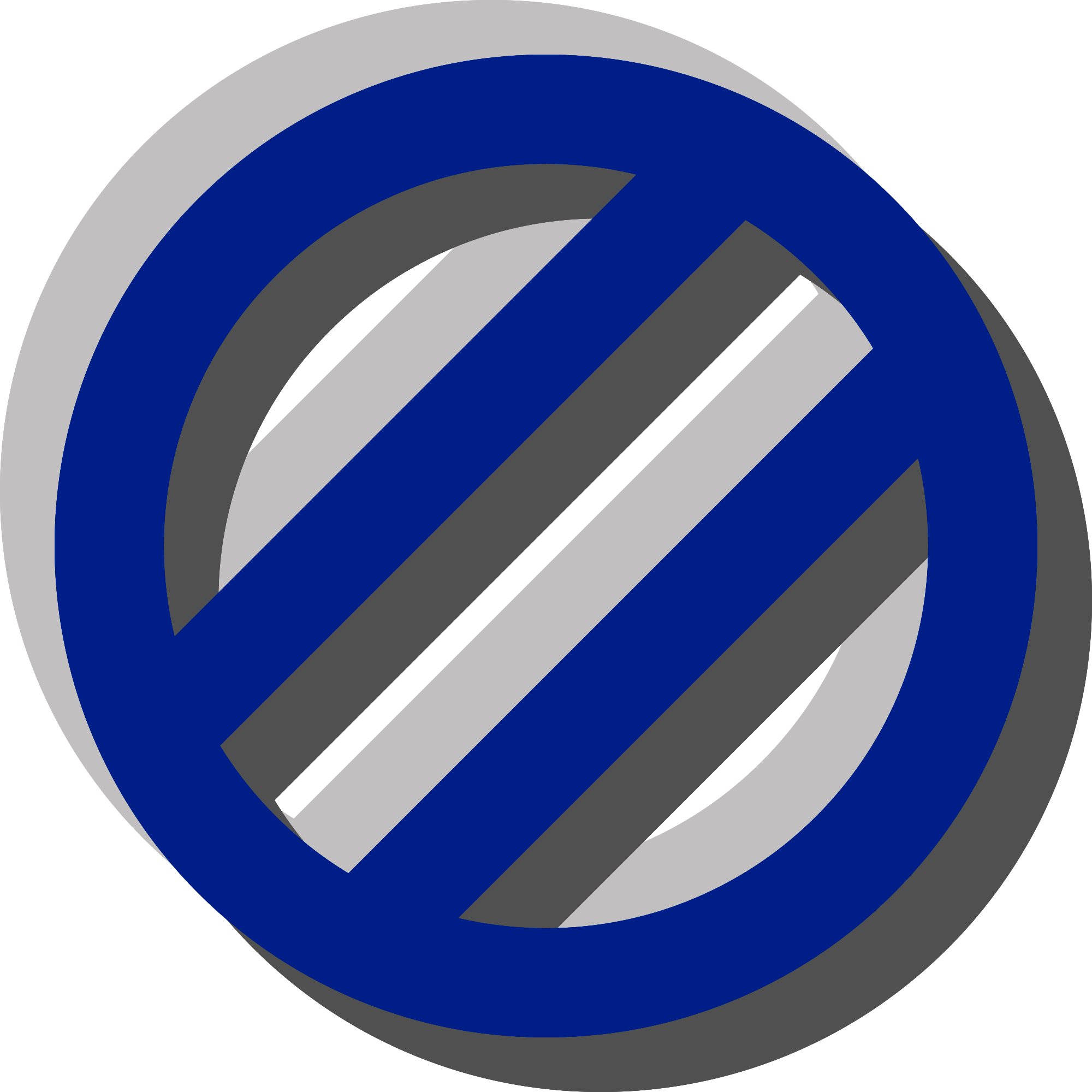 O símbolo gênero-cinza é composto pelo contorno de um círculo que também é dividido em três partes por linhas diagonais. Este símbolo é representado na imagem três vezes, estando azul marinho em seu centro e tendo supostas sombras em um tom de cinza claro e outro escuro em posições opostas.