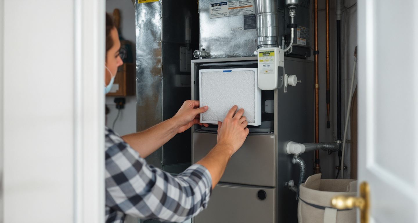 HVAC technician servicing a Pacific Northwest home system