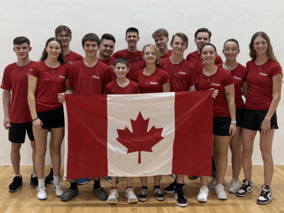 Photo Image of Racquetball Canada's 2025 World Junior Championships competitors.