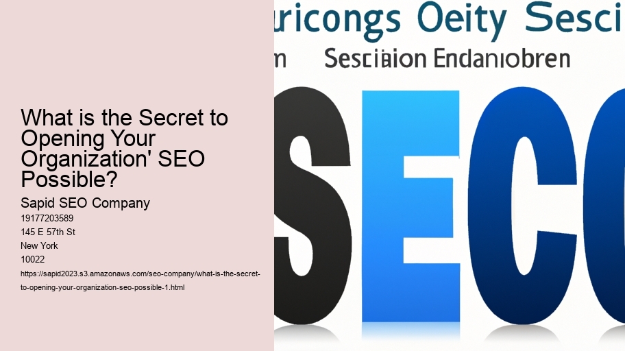 What is the Secret to Opening Your Organization' SEO Possible?