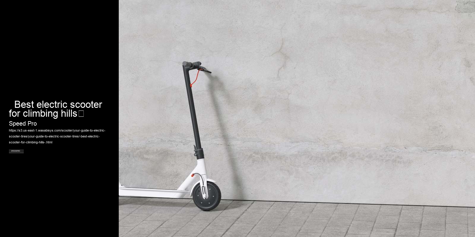   Best electric scooter for climbing hills	 